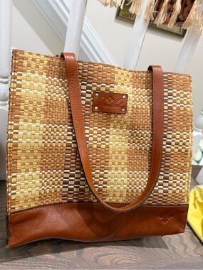 Patricia Nash Toscono Tote with Tassel Woven with Leather - Great Condition